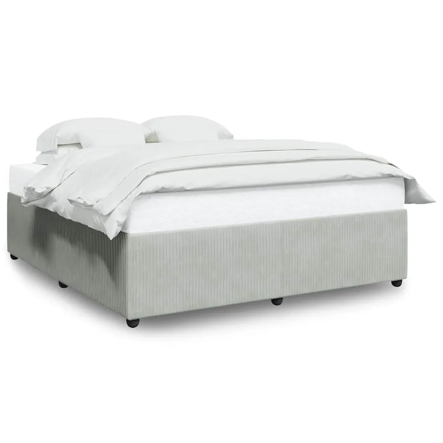 Cadre de lit sans matelas gris clair 180x200 cm velours - 2