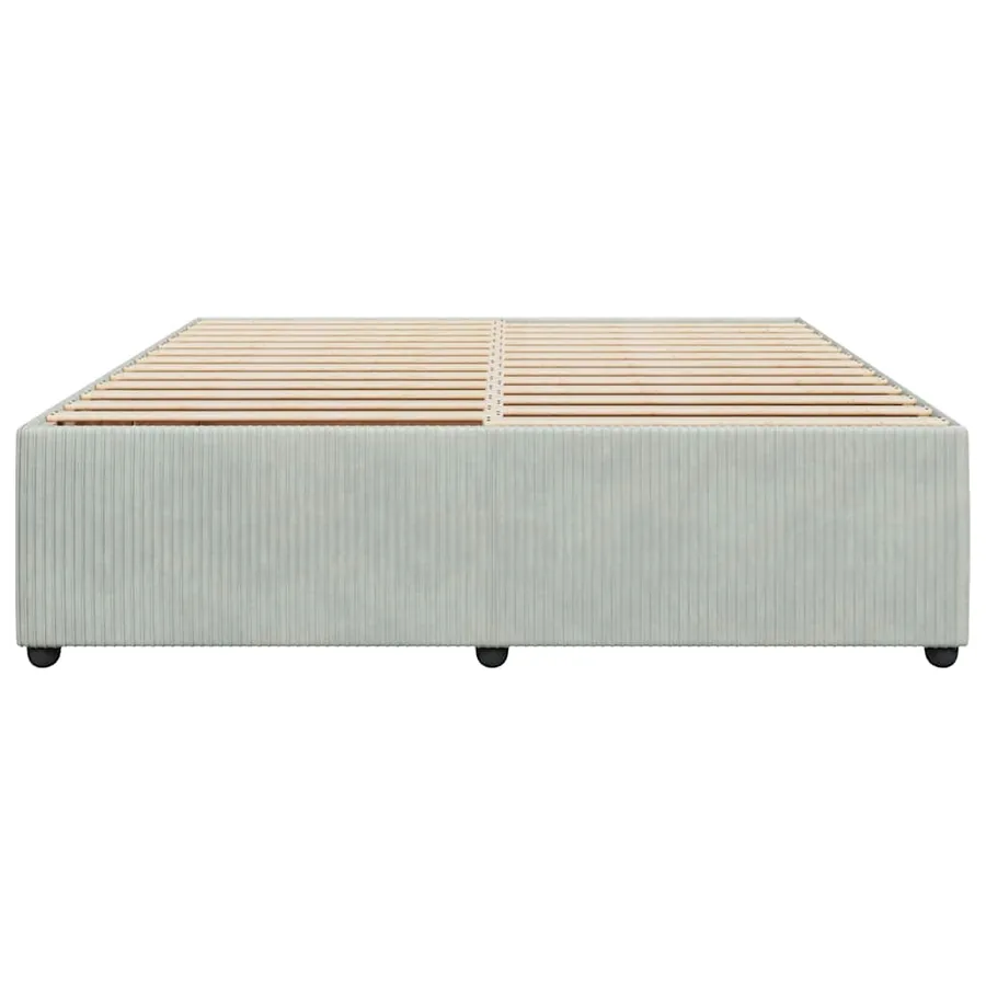 Cadre de lit sans matelas gris clair 180x200 cm velours - 4