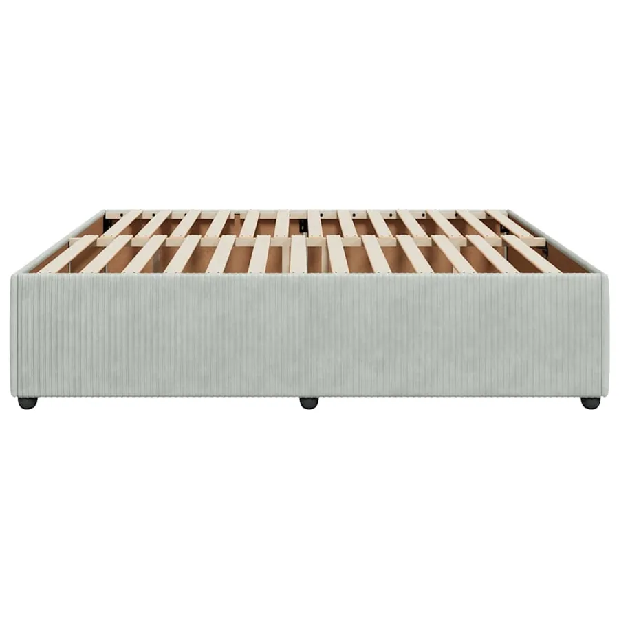 Cadre de lit sans matelas gris clair 180x200 cm velours - 5