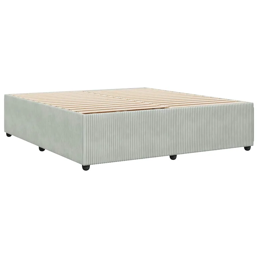 Cadre de lit sans matelas gris clair 180x200 cm velours - 6