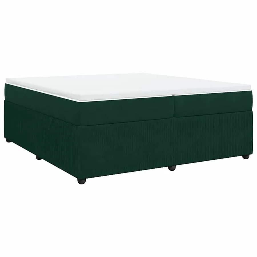 Sommier à lattes de lit et matelas Vert foncé 200x200cm Velours - 2