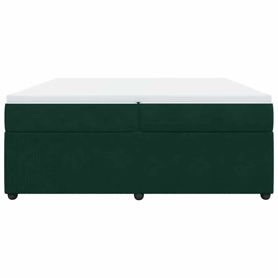 Sommier à lattes de lit et matelas Vert foncé 200x200cm Velours - 4
