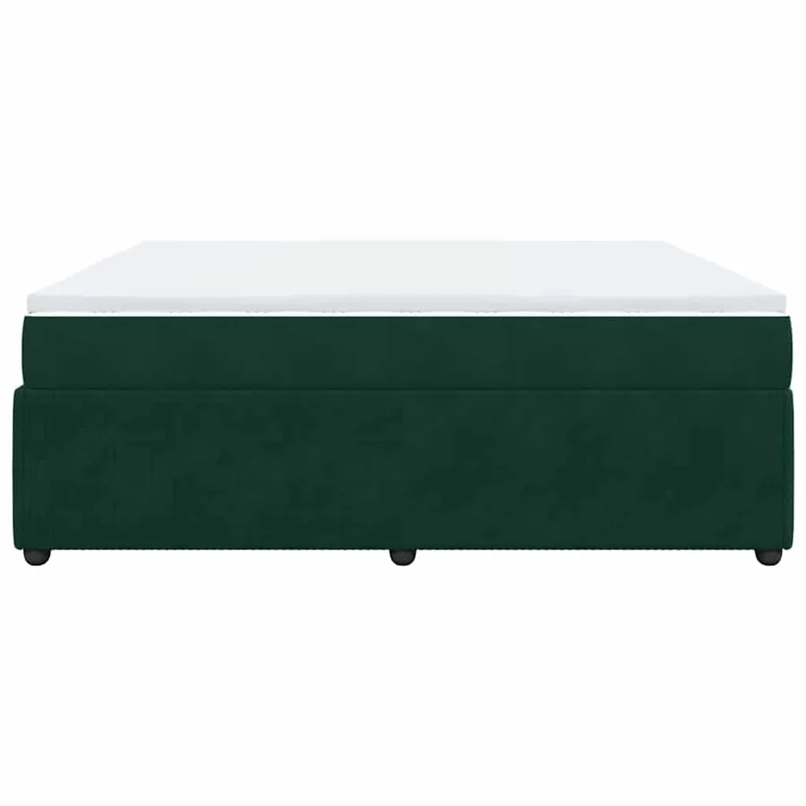 Sommier à lattes de lit et matelas Vert foncé 200x200cm Velours - 8