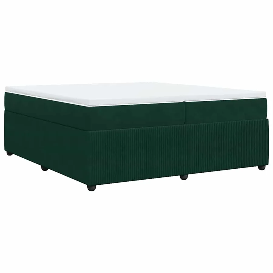 Sommier à lattes de lit et matelas Vert foncé 200x200cm Velours - 9