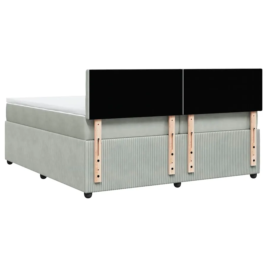 Sommier à lattes de lit et matelas Gris clair 200x200cm Velours - 10