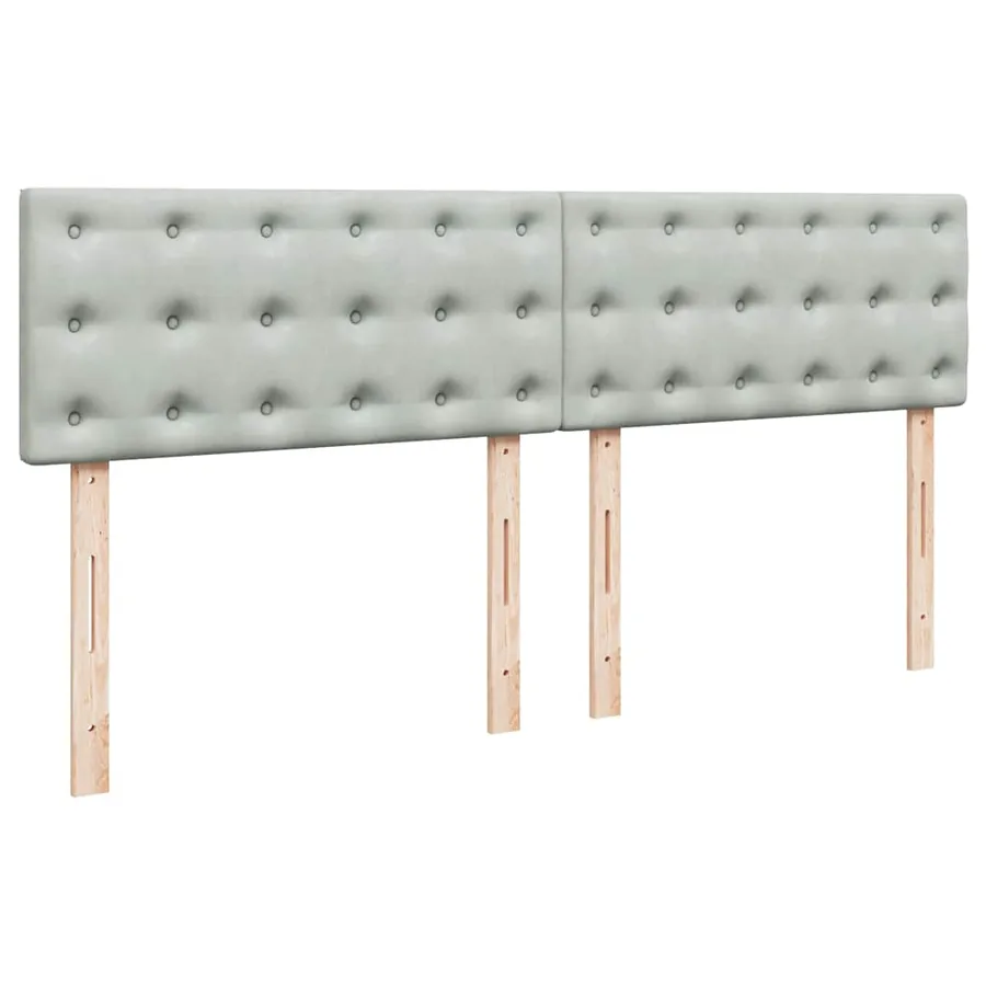 Sommier à lattes de lit et matelas Gris clair 200x200cm Velours - 5