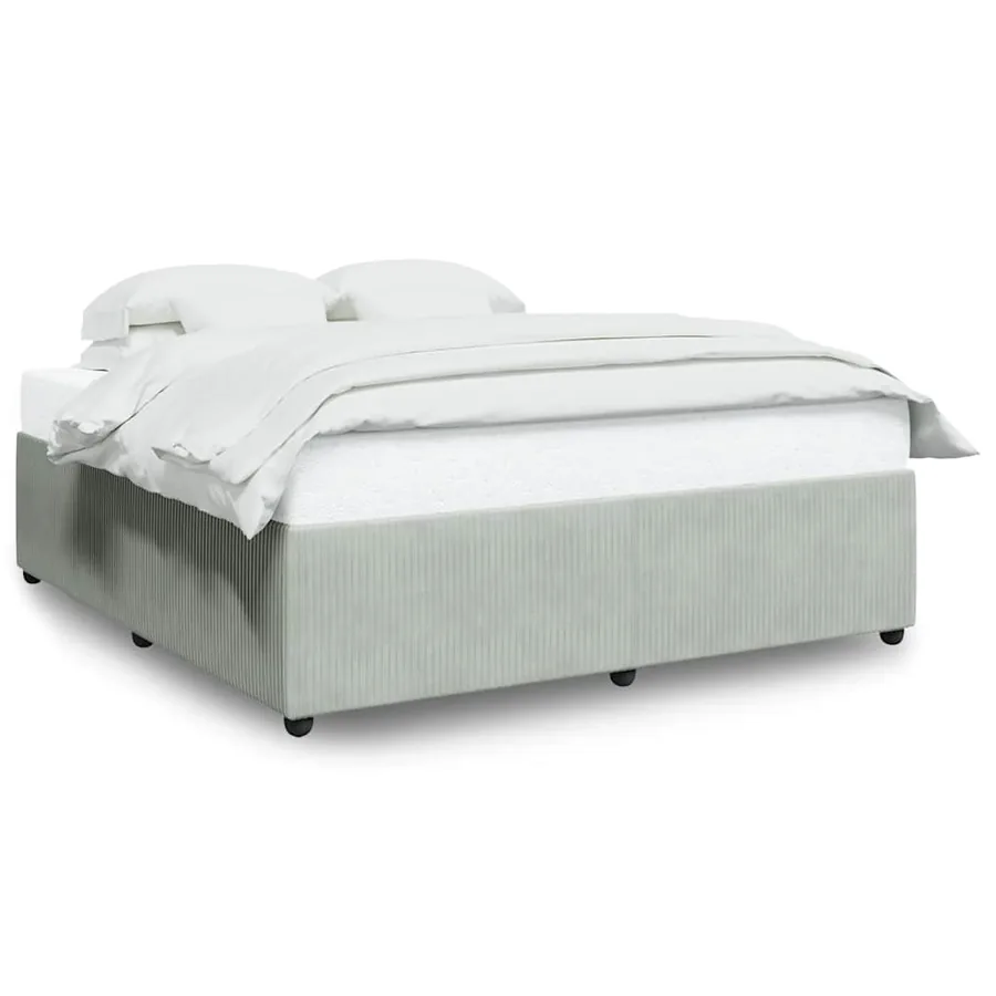 Cadre de lit sans matelas gris clair 200x200 cm velours - 2