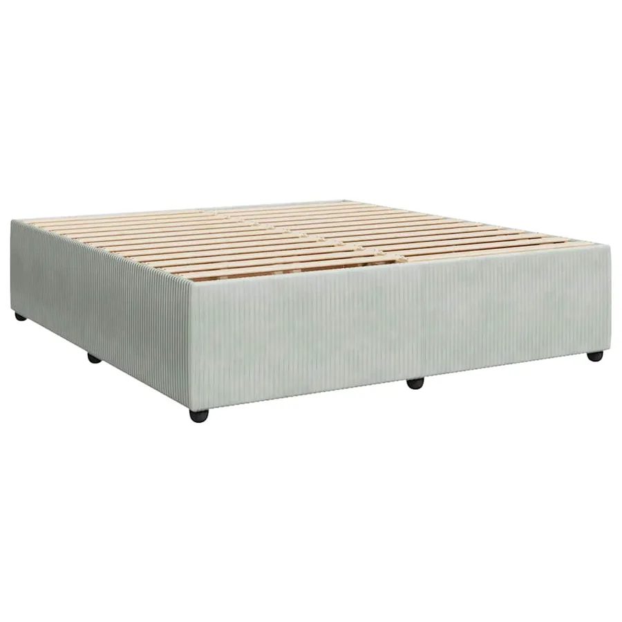 Cadre de lit sans matelas gris clair 200x200 cm velours - 3