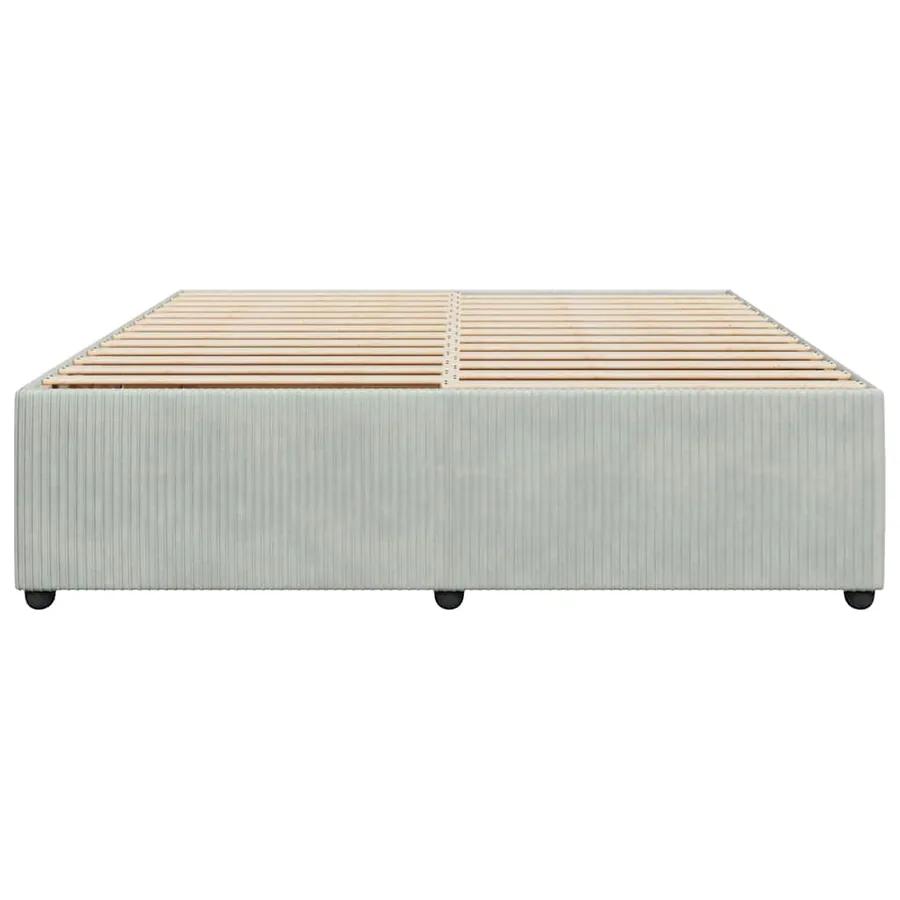 Cadre de lit sans matelas gris clair 200x200 cm velours - 4