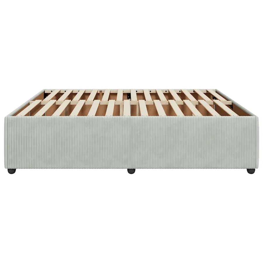 Cadre de lit sans matelas gris clair 200x200 cm velours - 5