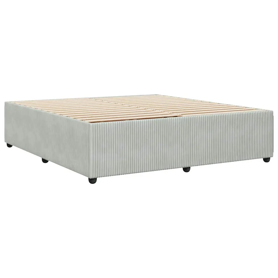 Cadre de lit sans matelas gris clair 200x200 cm velours - 6