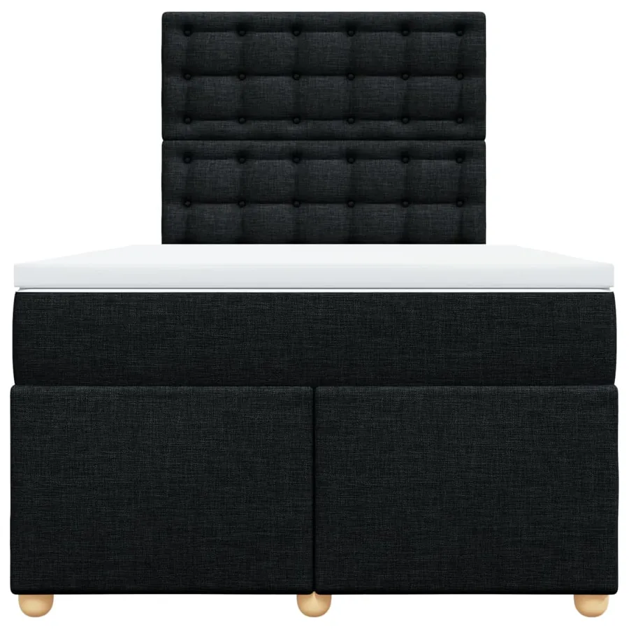 Sommier à lattes de lit avec matelas Noir 120x200 cm Tissu - 6