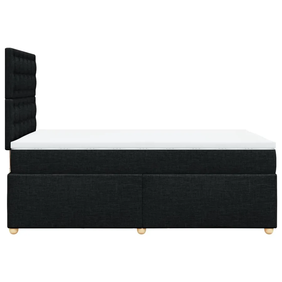 Sommier à lattes de lit avec matelas Noir 120x200 cm Tissu - 7