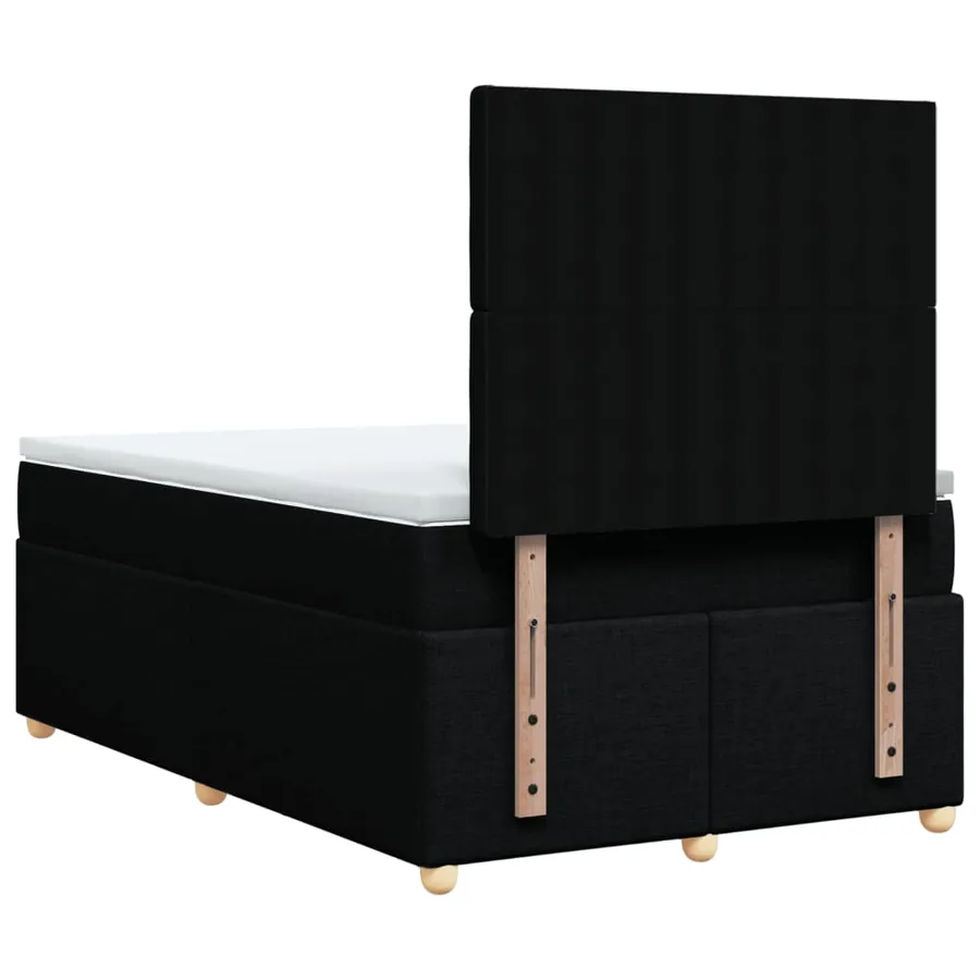 Sommier à lattes de lit avec matelas Noir 120x200 cm Tissu - 8