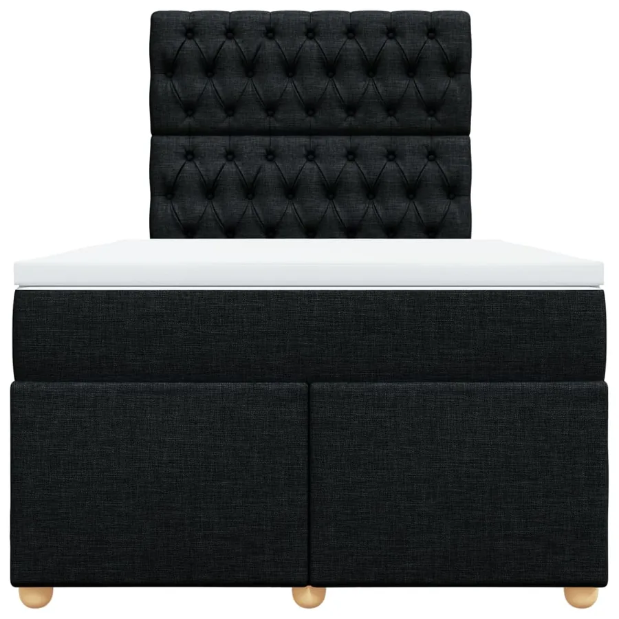 Sommier à lattes de lit avec matelas Noir 120x200 cm Tissu - 6