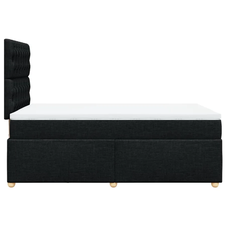 Sommier à lattes de lit avec matelas Noir 120x200 cm Tissu - 7