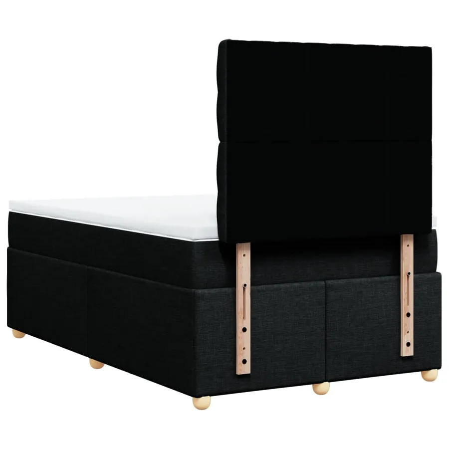 Sommier à lattes de lit avec matelas Noir 120x200 cm Tissu - 8