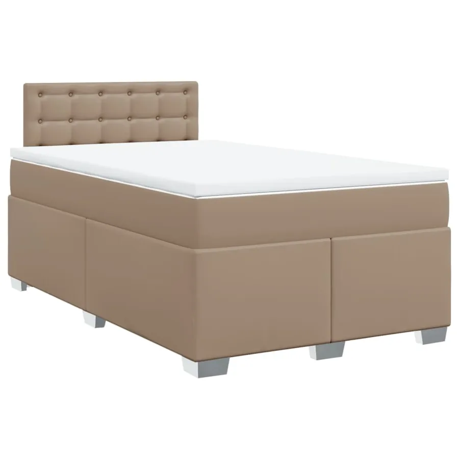 Sommier à lattes de lit matelas cappuccino 120x190cm similicuir - 2
