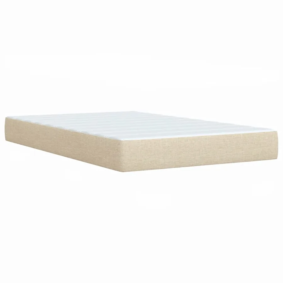 Sommier à lattes de lit avec matelas crème 120x190 cm tissu - 10