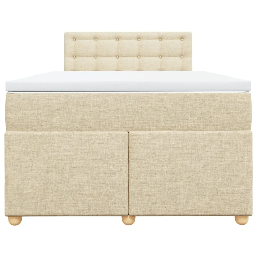 Sommier à lattes de lit avec matelas crème 120x190 cm tissu - 6