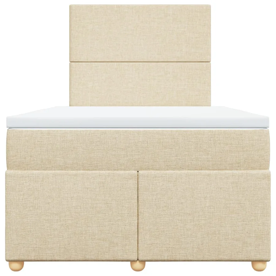 Sommier à lattes de lit avec matelas crème 120x190 cm tissu - 4