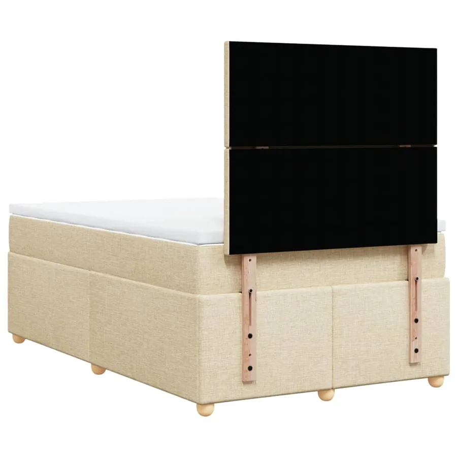 Sommier à lattes de lit avec matelas crème 120x190 cm tissu - 6