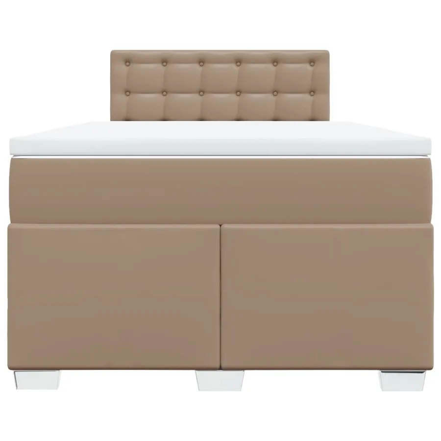 Sommier à lattes de lit matelas cappuccino 120x190cm similicuir - 6