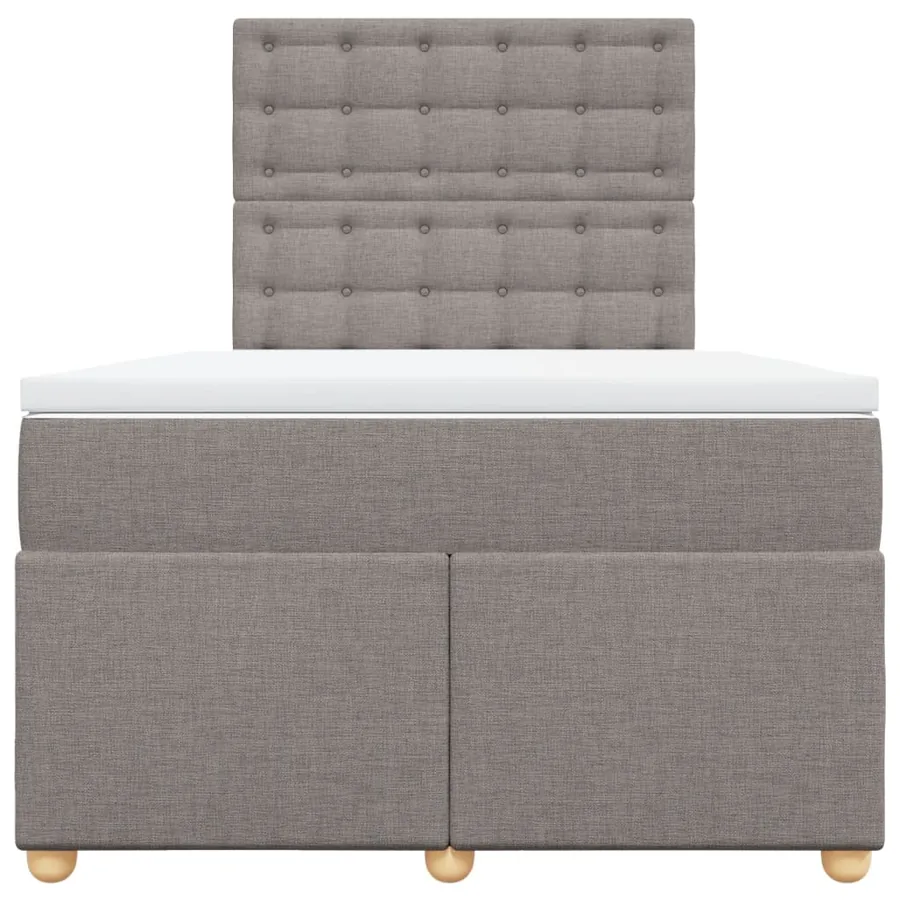 Sommier à lattes de lit avec matelas taupe 120x190 cm tissu - 6