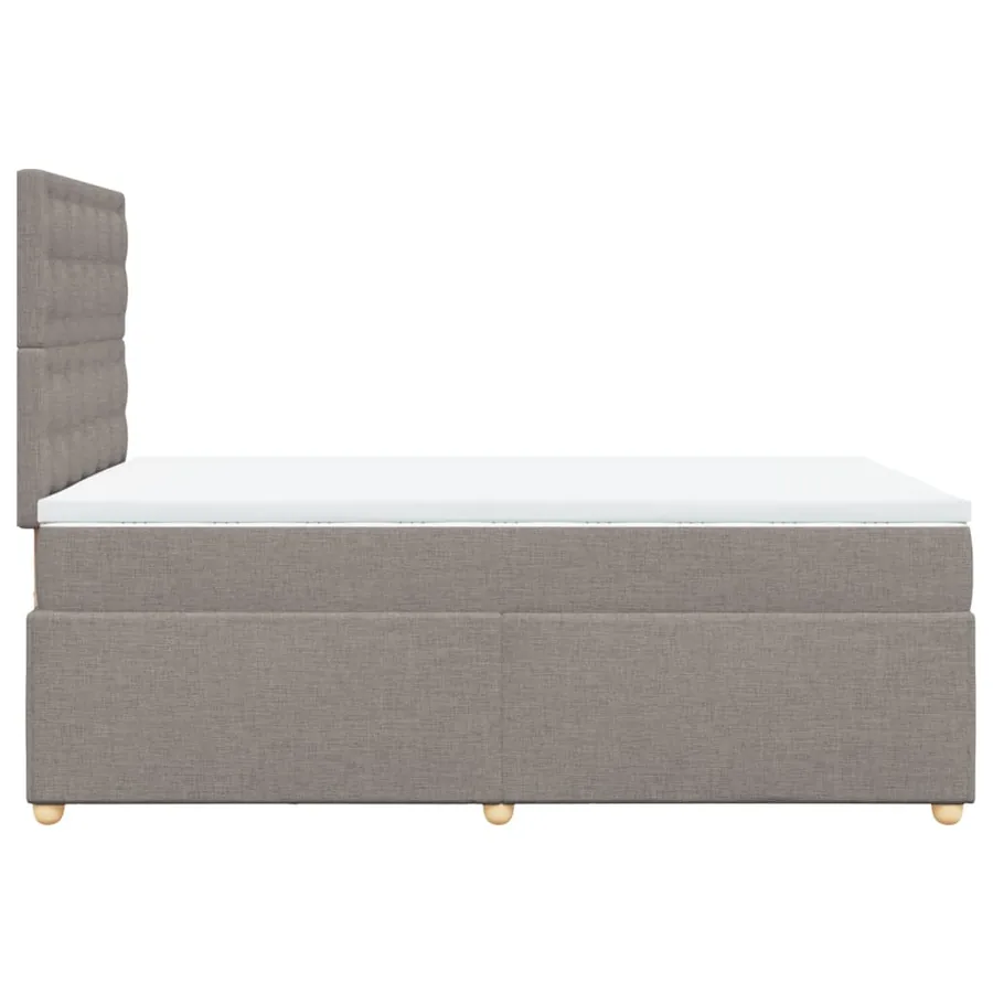 Sommier à lattes de lit avec matelas taupe 120x190 cm tissu - 7