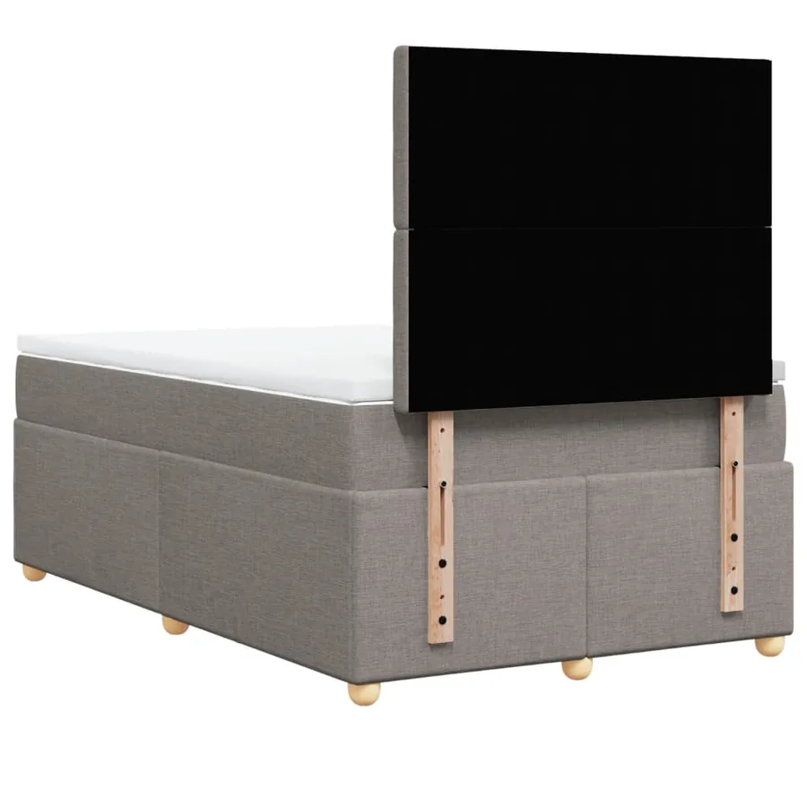 Sommier à lattes de lit avec matelas taupe 120x190 cm tissu - 8