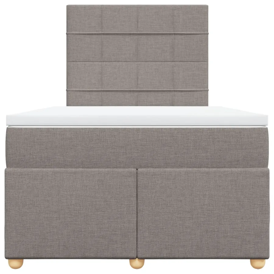 Sommier à lattes de lit avec matelas taupe 120x190 cm tissu - 6