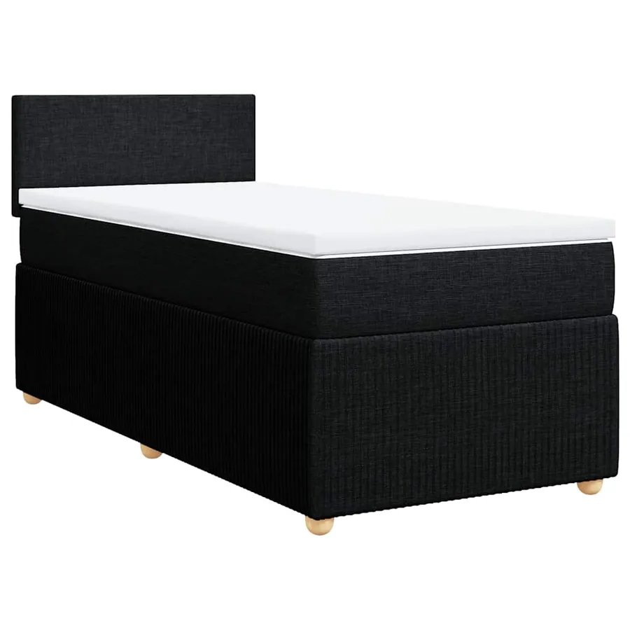 Sommier à lattes de lit avec matelas Noir 90x190 cm Tissu - 3