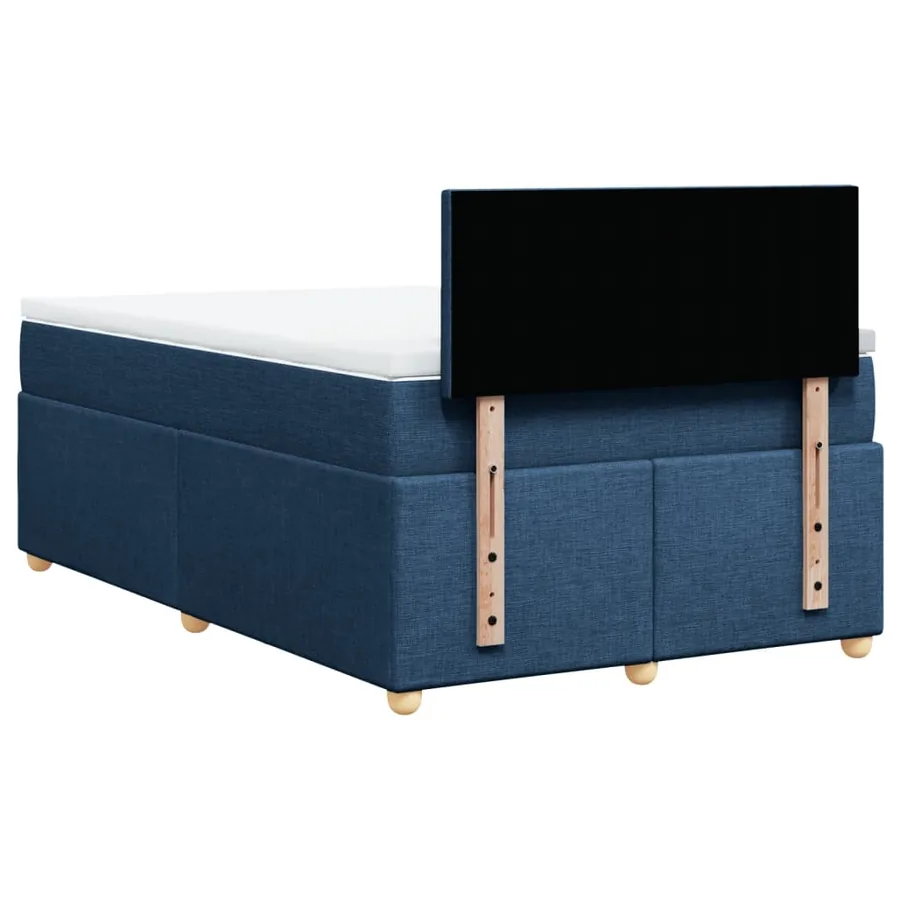 Sommier à lattes de lit avec matelas Bleu 120x200 cm Tissu - 8