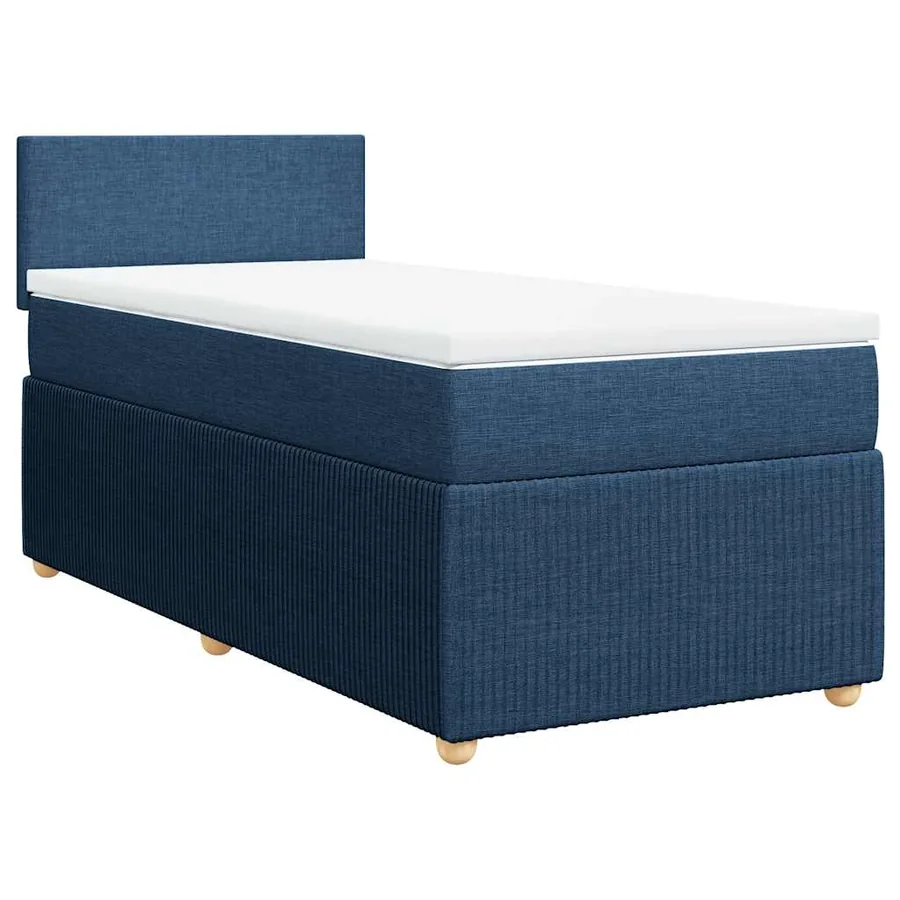 Sommier à lattes de lit avec matelas Bleu 90x190 cm Tissu - 3