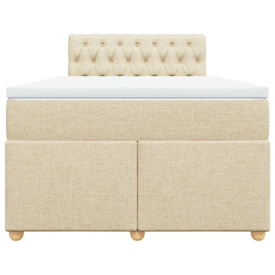 Sommier à lattes de lit avec matelas Crème 120x200 cm Tissu - 6