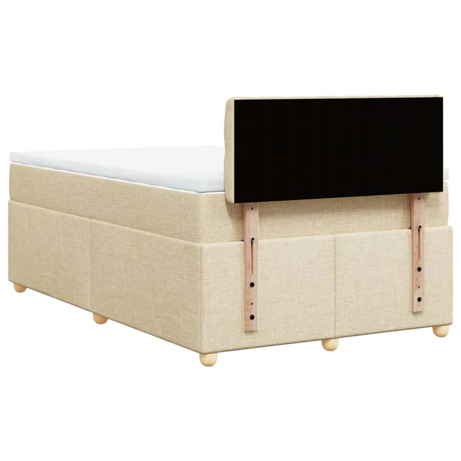 Sommier à lattes de lit avec matelas Crème 120x200 cm Tissu - 8