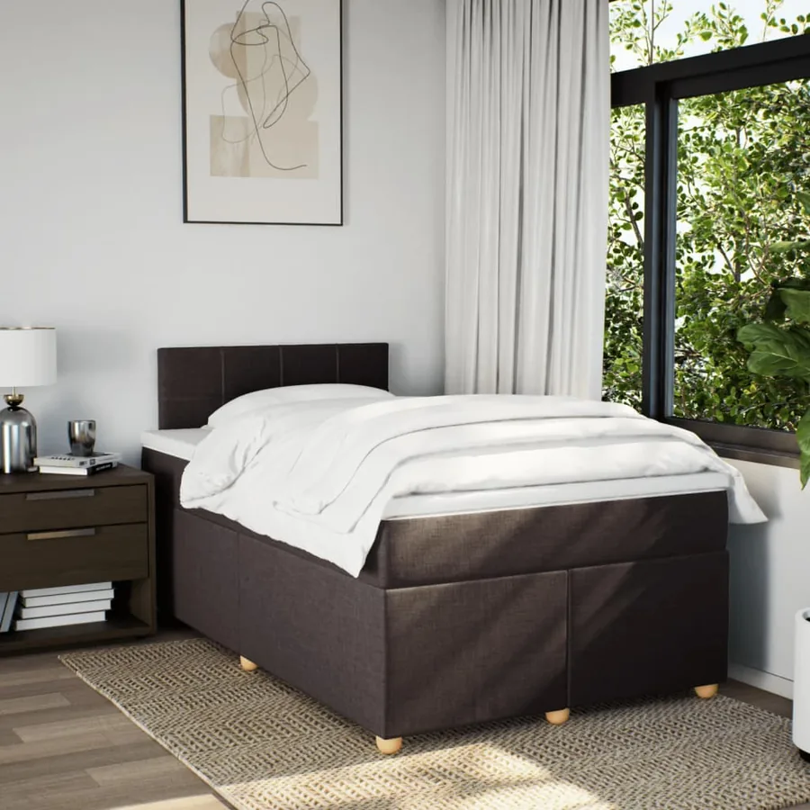 Sommier à lattes de lit avec matelas Marron foncé 120x200 cm - 4