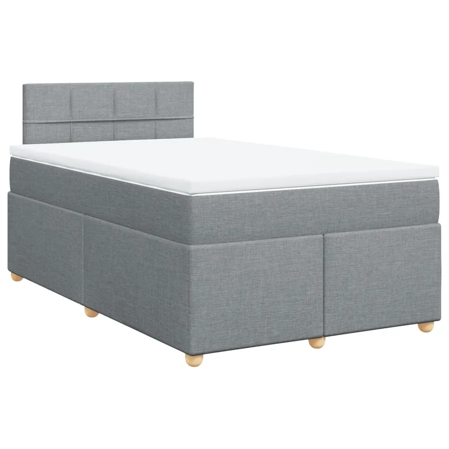 Sommier à lattes de lit avec matelas Gris clair 120x200cm Tissu - 2