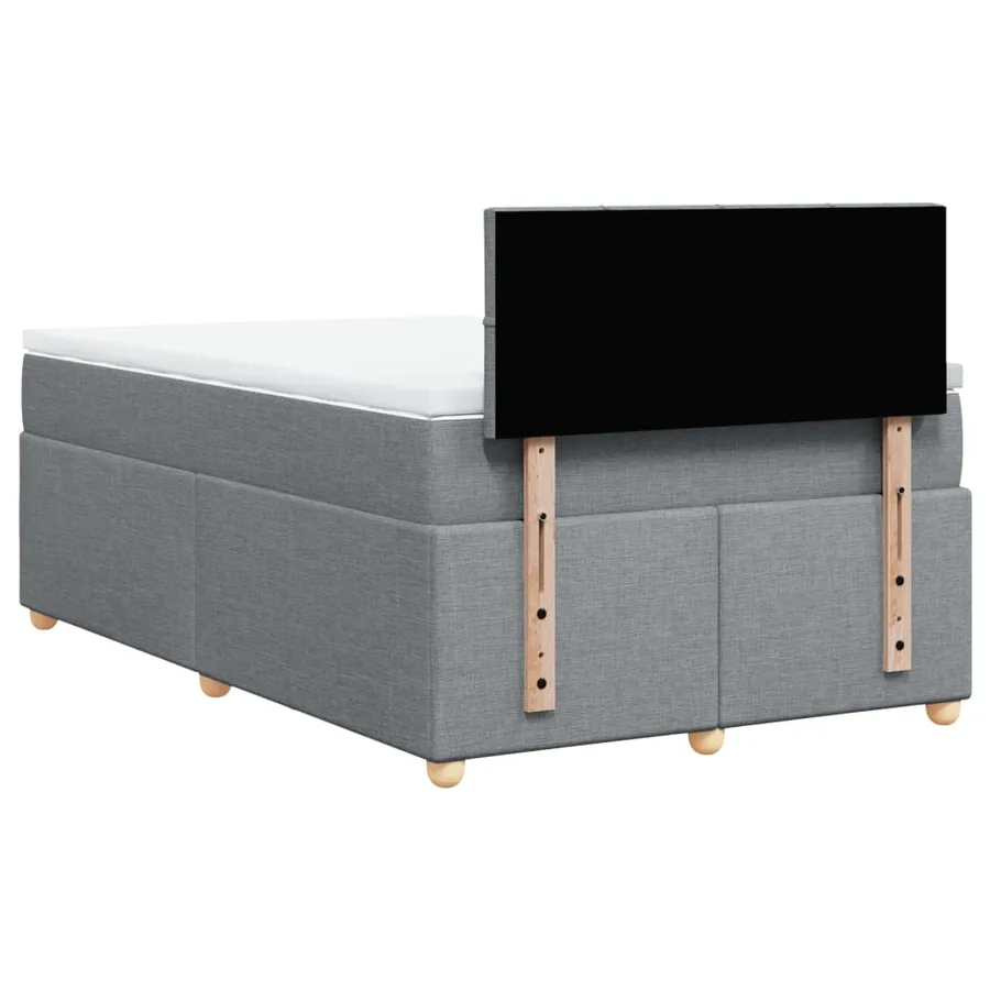 Sommier à lattes de lit avec matelas Gris clair 120x200cm Tissu - 6