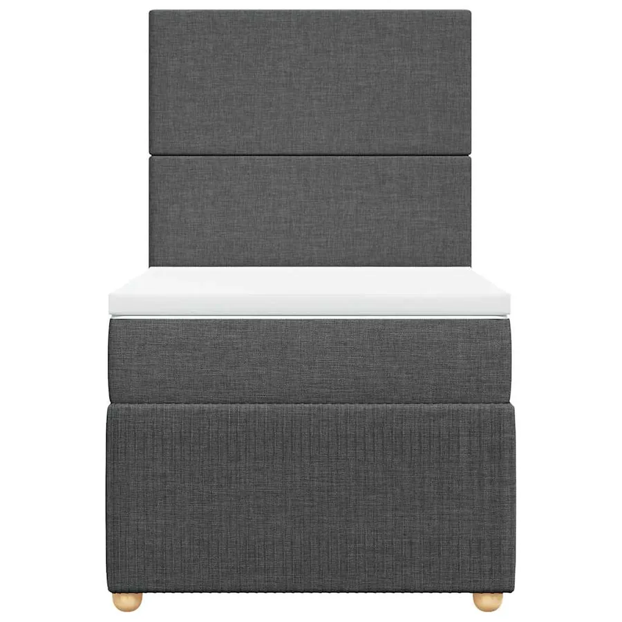 Sommier à lattes de lit et matelas Gris foncé 90x190 cm Tissu - 4