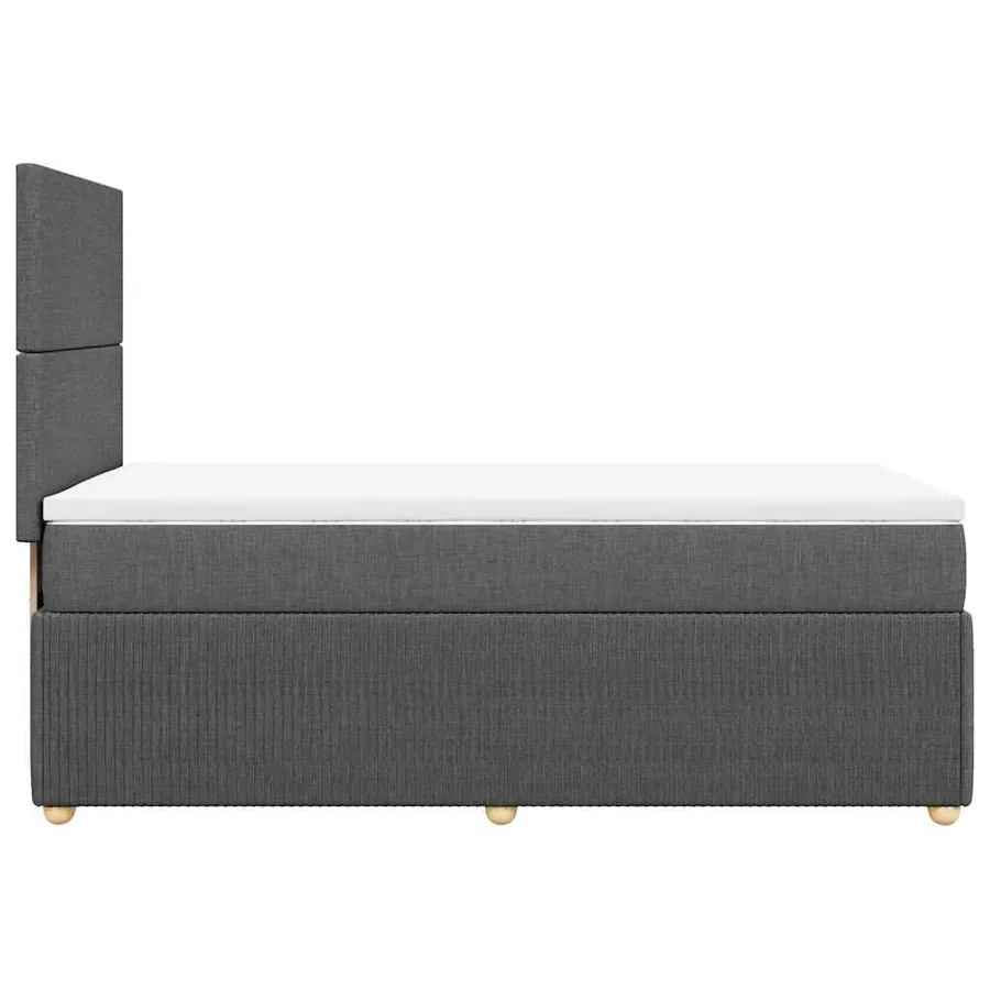 Sommier à lattes de lit et matelas Gris foncé 90x190 cm Tissu - 5