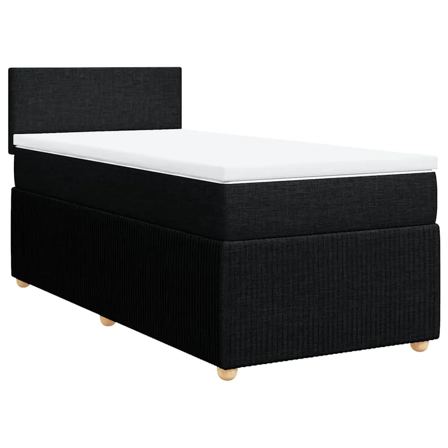 Sommier à lattes de lit avec matelas Noir 90x190 cm Tissu - 2