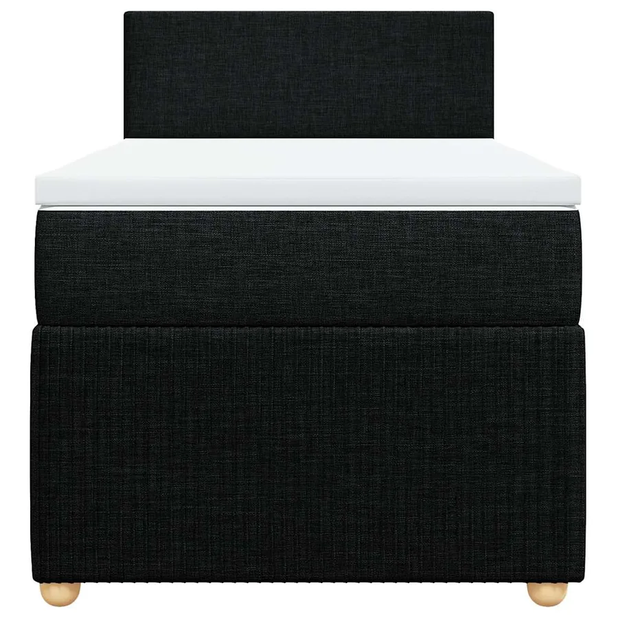 Sommier à lattes de lit avec matelas Noir 90x190 cm Tissu - 4