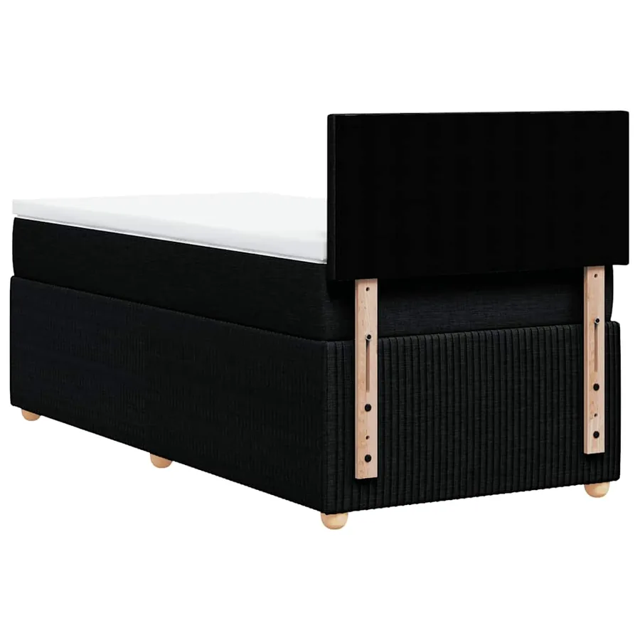 Sommier à lattes de lit avec matelas Noir 90x190 cm Tissu - 6