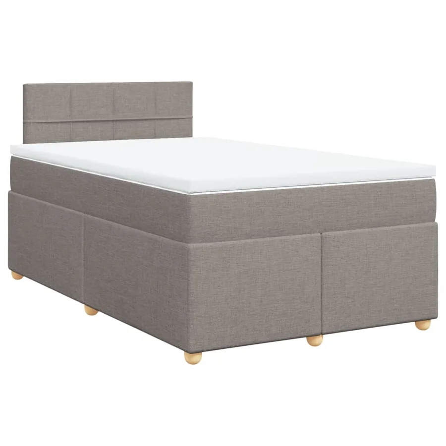 Sommier à lattes de lit avec matelas Taupe 120x200 cm Tissu - 2