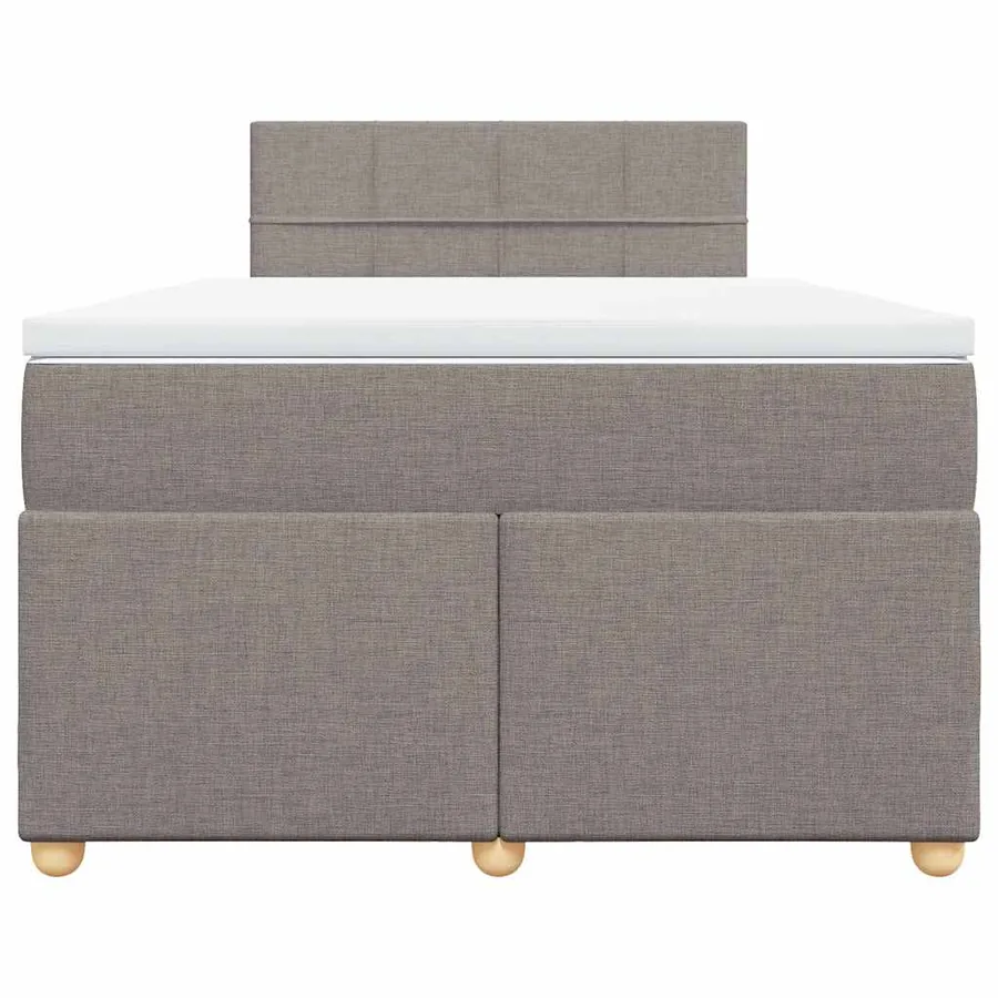 Sommier à lattes de lit avec matelas Taupe 120x200 cm Tissu - 4