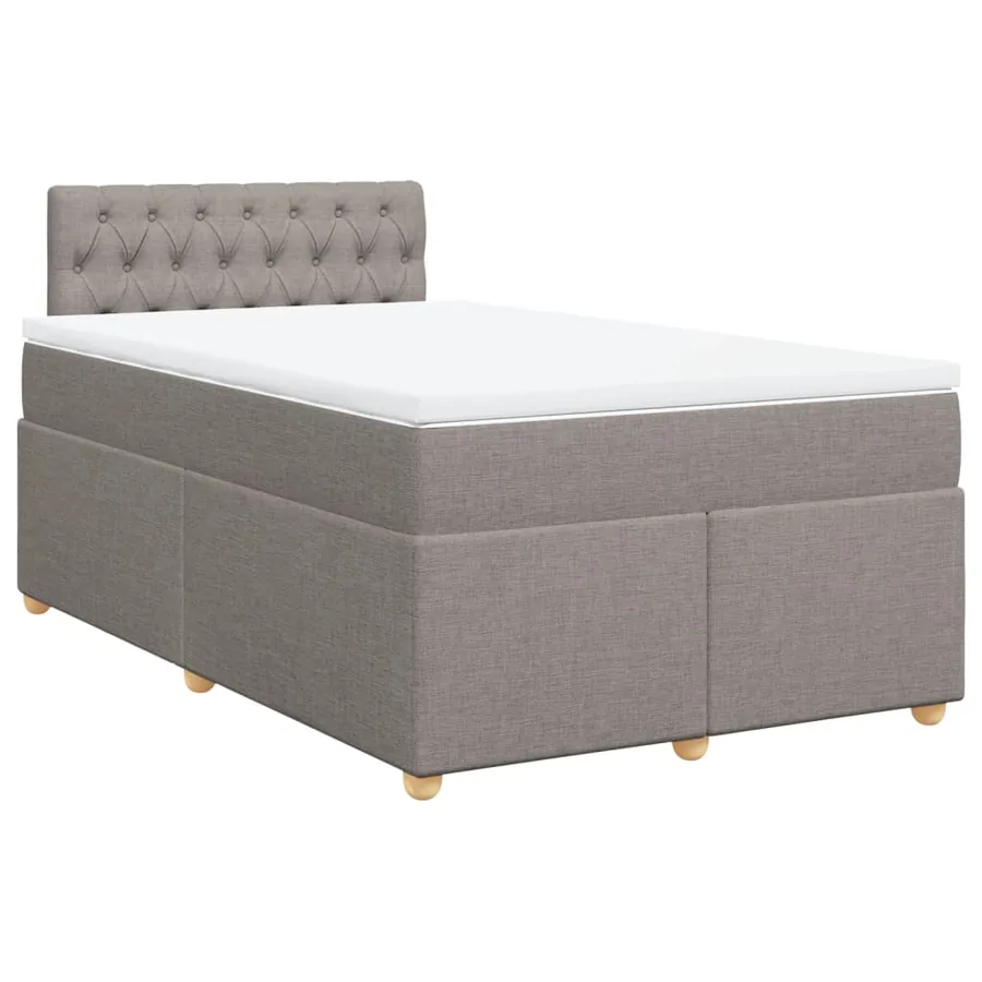 Sommier à lattes de lit avec matelas Taupe 120x200 cm Tissu - 2