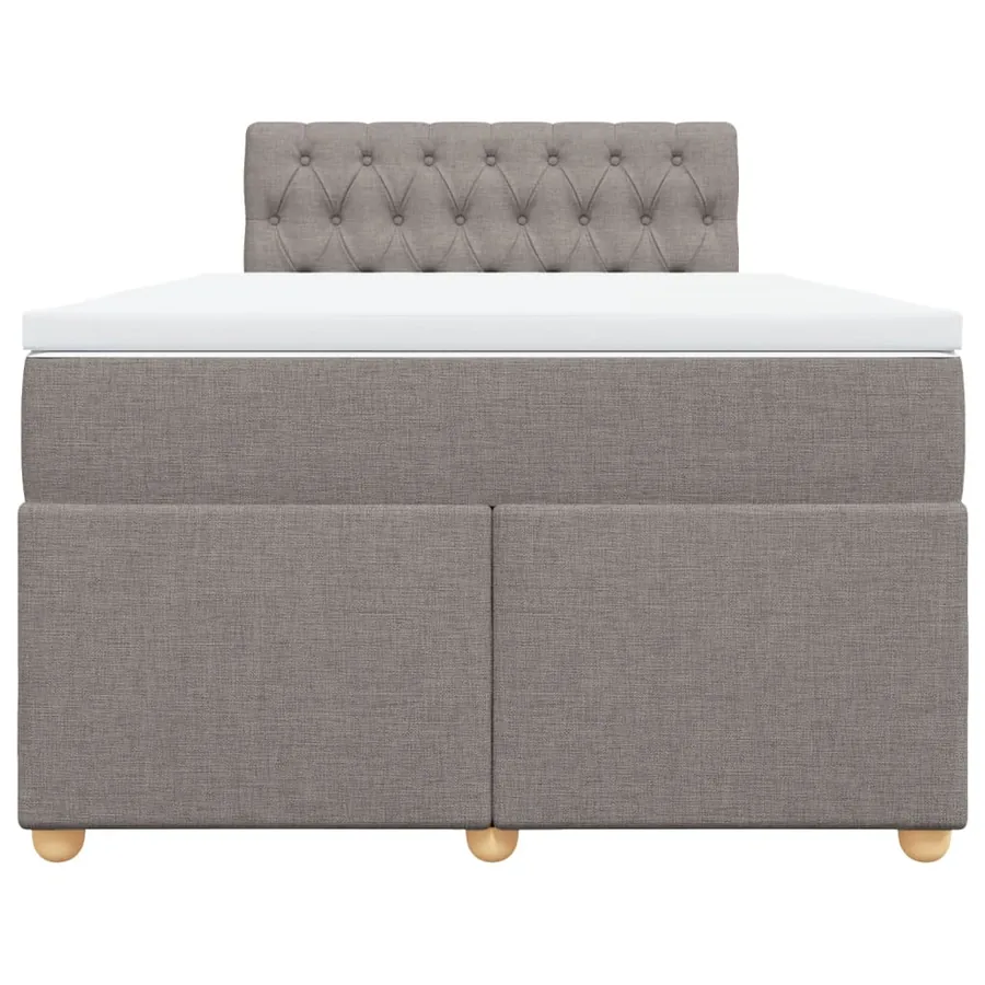 Sommier à lattes de lit avec matelas Taupe 120x200 cm Tissu - 4