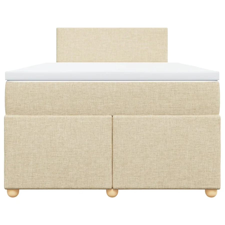 Sommier à lattes de lit avec matelas Crème 120x200 cm Tissu - 4