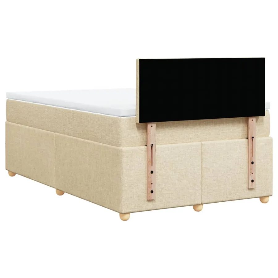 Sommier à lattes de lit avec matelas Crème 120x200 cm Tissu - 6
